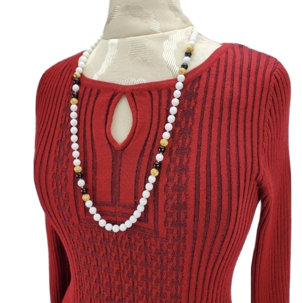 Vtg Les Bernard Faux Pearl Glass Bead Necklace